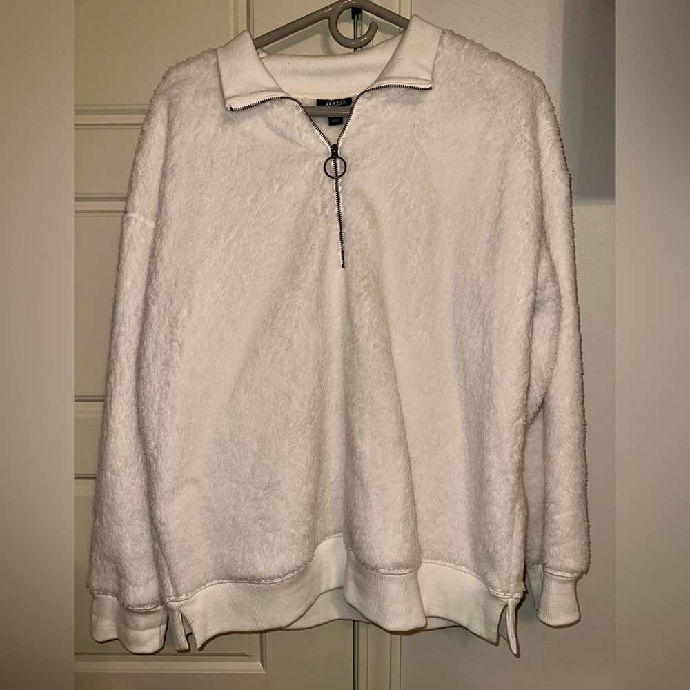 a.n.a Cream Quarter-Zip Fleece